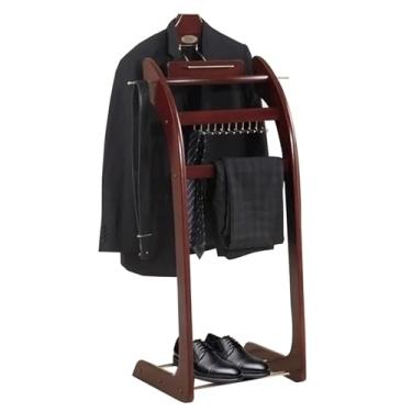 Imagem de Cabide De Madeira Com Bandeja, Cabide De Chão Com Gavetas E Cabideiro Frontal Para Calças, Para Sala De Estar, Escritório E Vestiário
