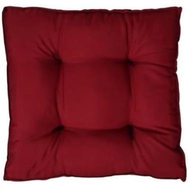 Imagem de Almofada Assento Cadeira Futon Grande 60x60 Decoração Sofá Confortável Cores Diversas (Vinho)