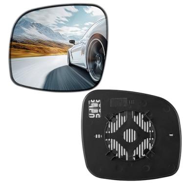 Imagem de SYKRSS Vidro espelhado aquecido do lado esquerdo do motorista compatível com Chrysler Town & Country Dodge Grand Caravan 2008-2016 Espelho retrovisor esquerdo do motorista Vidro convexo com placa de