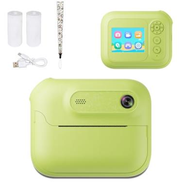 Imagem de Câmera de Impressão Instantânea Infantil, 48MP 1080p HD Câmera Digital 6x Zoom, Crianças Instantâneas de Impressão de Câmera Com Jogo de Mp3 para de (Verde)