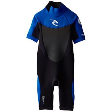 Imagem de Rip Curl Terno de primavera de manga curta Dawn Patrol, médio pequeno, azul/preto