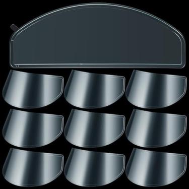 Imagem de Kingdder Pacote com 10 viseira de capacete de motocicleta, película antiembaciamento, máscara de capacete, viseira transparente anti-embaciamento, protetor facial de substituição para motocicleta