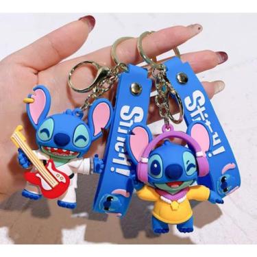 Imagem de Chaveiro Lilo Stitch Fofo Chaveiro 3D Grande Emborrachado Colecionávei