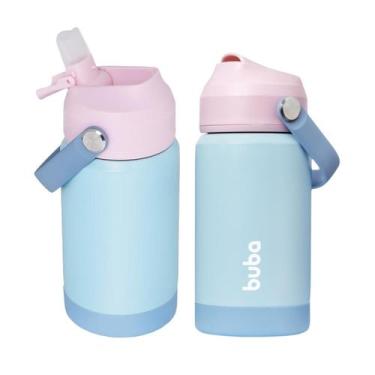 Imagem de Garrafinha Térmica Infantil Escolar Kids Parede Dupla Inox Canudo 360m