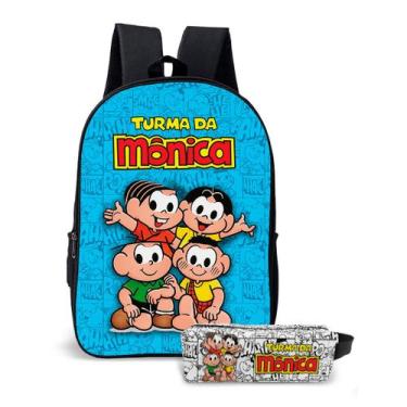 Imagem de Kit Mochila com Estojo Escolar Infantil Estampa Clássica Brasileira Me
