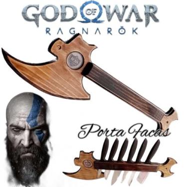 Imagem de God of War Ragnarok Machado e Porta Facas de parede - Boss Arte em Mad