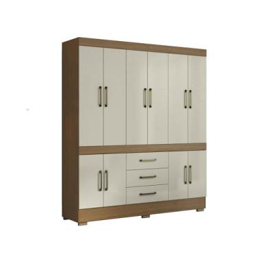 Imagem de Guarda Roupa Casal 10 Portas 3 Gavetas Atacama Areia Mônaco Aramóveis