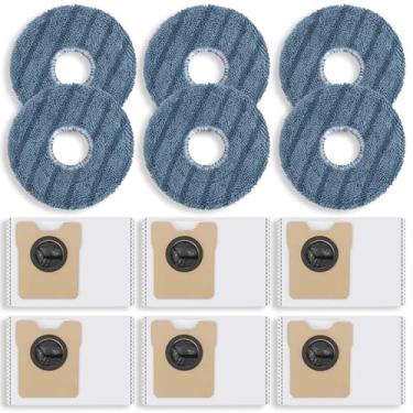 Imagem de 6 sacos de pó, 6 esfregões compatíveis com aspirador de pó Omni Robot EufyC20