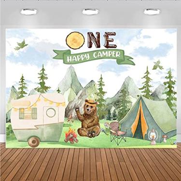 Imagem de Tenda de acampamento de fundo para fotografia de animais da floresta, fundo de primeiro aniversário, selva, aventura, acampamento, tema de festa, artigos para festa de aniversário, recém-nascidos, chá