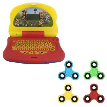 Imagem de Kit Laptop Infantil Educativo Candide Patrulha Canina Adventure Tech Bilíngue + 1 Fidget Spinner