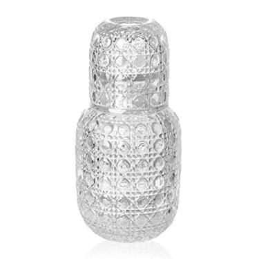 Imagem de 1500° C TABLETOP Conjunto De Jarra E Copo Cabeceira Gemstone Collection, 1 15,7 Oz, 5,4 Água, Noite Com Xícaras, Decantador Enxaguante Bucal Para Banheiro (Transparente)