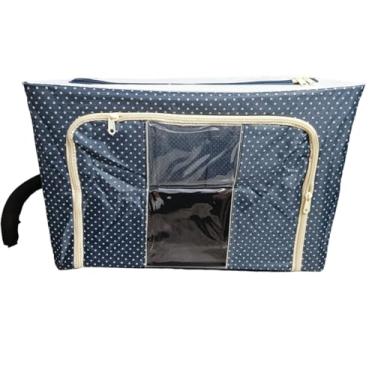 Imagem de Caixa Organizadora Roupas Toalhas Lençol Com Tampa Ziper Closet Quarto Organização Multifuncional Resistente a Água (Verde Oxford)