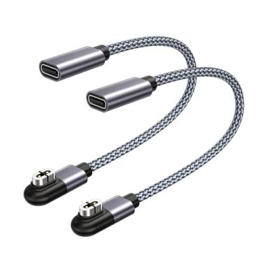Imagem de RUXELY Adaptador de carregador de fones de ouvido USB C para Shokz, pacote com 2, adaptador de carregamento magnético Shokz, cabo curto tipo C para AfterShokz Aeropex AS800, Open Run S803, OpenRun Pro