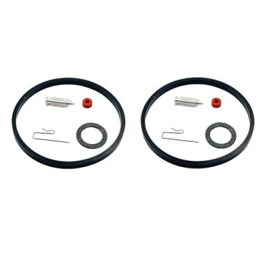 Imagem de Conjunto de 2 conjuntos de kit de gaxeta de assento de agulha de carburador Kit de reparo de carburador compatível com Tecumseh V40 V50 V60 VM80 H30 VM100 HMSK HSSK LEV LV OH195 Substitui 631021