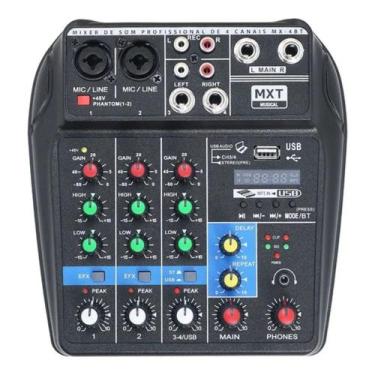 Imagem de Mesa de som interface 4 canais mxt mx-4bt usb e bluetooth