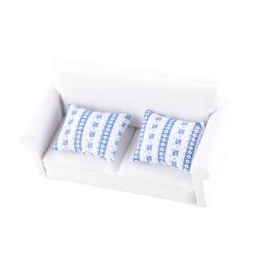 Imagem de YCTZE Miniatura 1/12 Sofá Dollouse Conjunto Com Almofada, Madeira Premium e Material de Algodão, Mini -sofá de Mobiliário de Boneca Acessórios, Móveis de Sala de Estar para Miniatura de Casa de