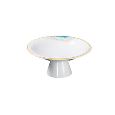 Imagem de Prato de melamina de porcelana de imitação simples e requintada de cor de esmalte redondo estilo nórdico - disco de 19 cm