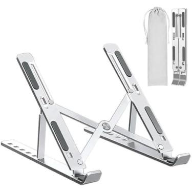Imagem de Suporte De Notebook De Alumínio 6 Ângulos Ajustável De Alumínio Dobrável E Ergonômico Compatível Com Macbook Ipad Hp Dell Lenovo e Outras Marcas Entre 10 e 17 Polegadas PREMIUM