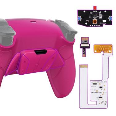 Imagem de eXtremeRate Kit De Remapeamento Programável Nova Pink Rubberized Grip Rise4 V3 Para Controle Ps5, Modelos Bdm-030, 040 E 050, Placa Atualização, Revestimento Inferior Redesenhado, Conjunto 4 Botões