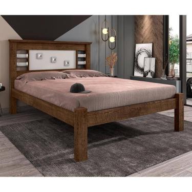 Imagem de Cama Casal Com Cabeceira Vaius Malbec Off White