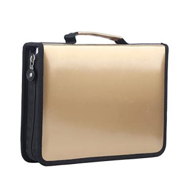 Imagem de YOUTHINK 150 Slots Capa de Lápis de Grande Capacidade, Bolsa de Caneta, Zíper de Tecido de Couro PU para Canetas Coloridas, Lápis de Desenho Com Alça Confortável, Escola Universitária, (GOLD)