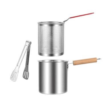 Imagem de ＫＬＫＣＭＳ Fritadeira com cesto coador 3L Fritadeira prática e fácil de limpar para frango, batatas fritas, sopas e macarrão, com Pinças