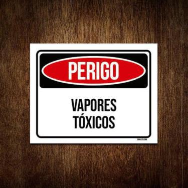Imagem de Kit 3 Placas Perigo Vapores Tóxicos