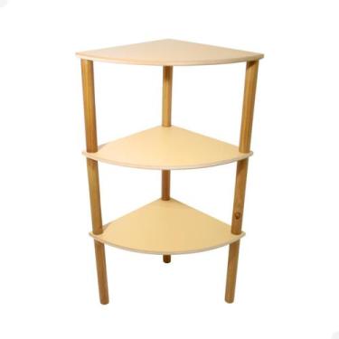 Imagem de Estante Multiuso 3 Prateleiras de Canto 95x40x40 - Beto Moveis, BEGE