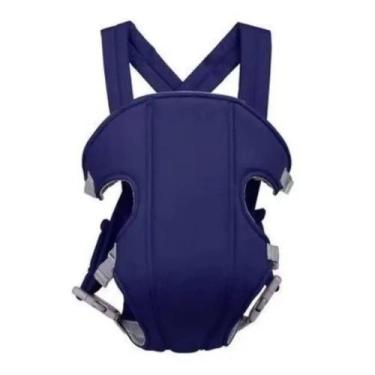 Imagem de Canguru Bebê Ergonômico de Passeio Mucca Classic Azul Marinho 3 Posiçõ