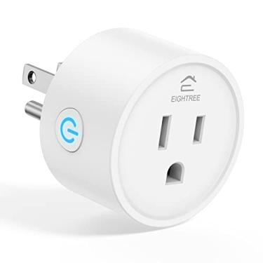 Imagem de EIGHTREE Smart Plug, Smart Plugs Que Funcionam com Alexa e Google Home, Compatíveis com Smartthings, Tomada Inteligente com Controle Remoto Wi-Fi e Função de Temporizador, Wi-Fi de (1 Pacote, Branco)