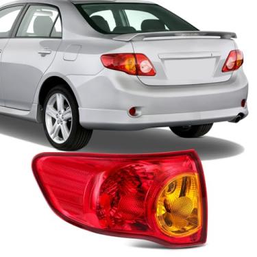 Imagem de SCITOO Conjunto de lanterna traseira esquerda para Toyota Corolla 2009-2010 vermelho transparente, 81560-02460 (lâmpadas não incluídas)