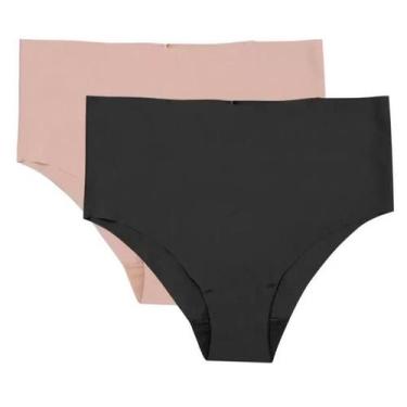 Imagem de Kit c/ 4 Calcinhas Caleçon corte a Laser Trifil ref. 5685, Preto/Macad