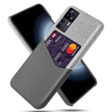 Imagem de Capa para Xiaomi Redmi 12T PRO 5G,Tela e tampa de couro PU,Antideslizante,360°cobertura completa à prova de choque com 1 slot de cartão atrás,Prevenção de queda-Gray