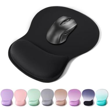 Imagem de Mouse pad suporte de pulso, mousepad ergonômico com almofada de descanso de pulso de espuma de memória, base de borracha antiderrapante para jogos para alívio da dor e digitação fácil, laptop de