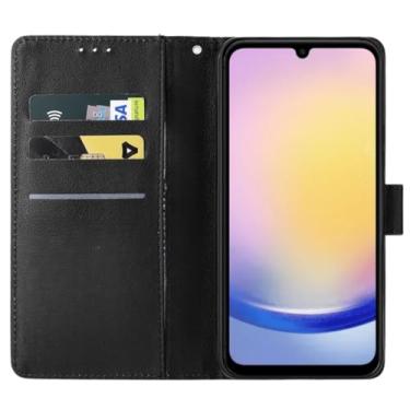 Imagem de Capa Carteira Flip Premium em Couro Sintético para Samsung Galaxy A25, Proteção Completa, Suporte Integrado, Compartimentos para Cartões, Preto