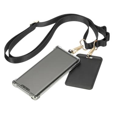 Imagem de PATIKIL Cordão universal para celular, alça de telefone transversal ajustável cordão de pescoço de poliéster anti-roubo com adesivos para shows, academia, viagem, transporte seguro com as mãos livres