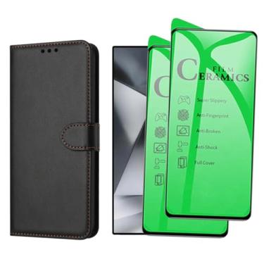 Imagem de Kit 2 Películas Cerâmicas 9D Nanogel com Capa Carteira para Samsung Galaxy S24 Ultra, Proteção Total, Não Quebra