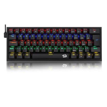 Imagem de Teclado Mecânico Redragon Fizz Preto Rainbow Switch Blue