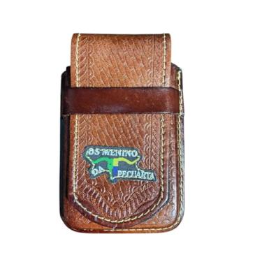 Imagem de Bainha de celular capa capinha de couro legitimo