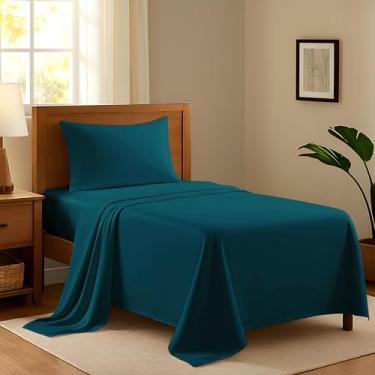 Imagem de Ashton Sheets Jogo de lençóis de solteiro 100% algodão egípcio - 600 fios de algodão egípcio para cama de solteiro, macio, refrescante, bolso profundo de qualidade de hotel, roupa de cama para