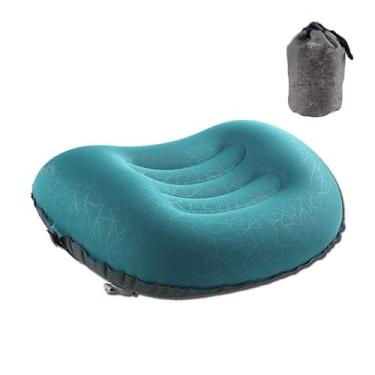 Imagem de Almofada inflável de viagem Tomo ultraleve para acampamento – Kodiak compressível, compacta, confortável, ergonômica, almofadas infláveis com suporte de pescoço e lombar para acampamento, caminhada