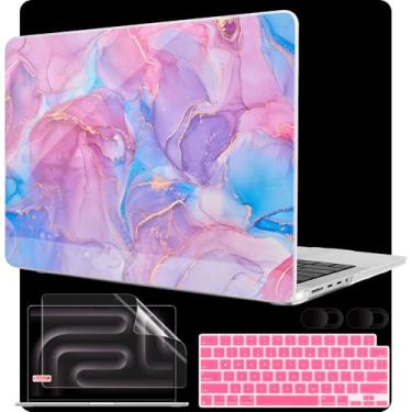 Imagem de MEEgoodo Capa para M4 MacBook Pro 14 polegadas 2024 2023 2021 A3112/A3401/A3185/A2918/A2992/A2779/A2442 M3 M2 M1 Pro/Max, capas rígidas para laptop compatíveis com MacBook Pro de 14 polegadas, textura