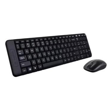 Imagem de Kit Teclado Mouse Sem Fio Logitech MK220 Preto