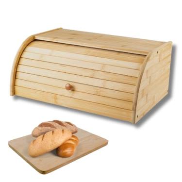 Imagem de Porta-Pão de Bambu com Tampa Corrediça – Organizador de Pães e Alimentos – Design Natural e Ecológico JÁ MONTADO