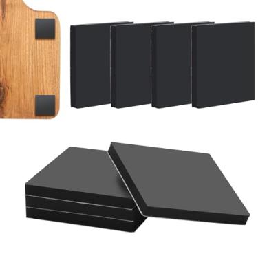 Imagem de Beautyflier 8 peças de pés antiderrapantes de silicone para tábua de corte, pés de tábua de corte antiderrapante, prevenção de lesões de corte na cozinha, pés para cofre de cozinha (preto, quadrado)
