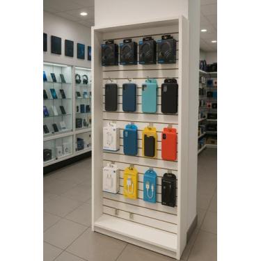 Imagem de Estante Armário Expositor Canaletado Para Ganchos Branco Cód.404 - KLI