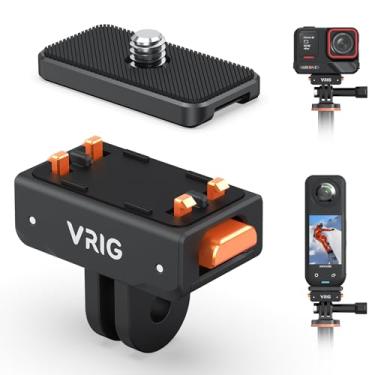 Imagem de VRIG Suporte magnético de liberação rápida para Insta 360 ACE/ACE PRO/ACE PRO 2, rápido e conveniente, suporte de 2 pinos e placa de parafuso de 1/10.2 cm compatível com X5/X4/X3/X2/ONE RS/ONE X