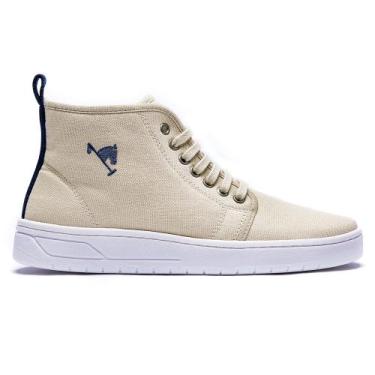 Imagem de Tênis Masculino Botinha Cano Alto em Lona Leve - Polo Joy, Areia, 42