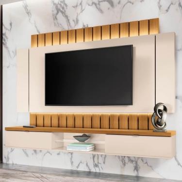 Imagem de Painel 70 Pol 219cm Bancada Suspensa Illusion Off/cinamomo - Hb Móveis