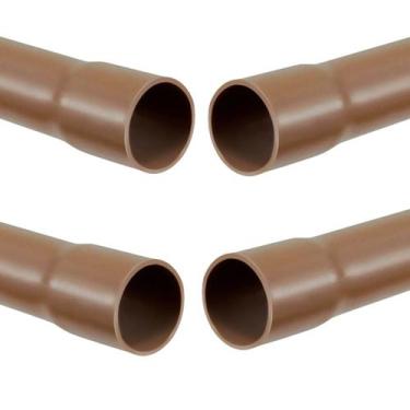 Imagem de Kit 4 Cano Tubo Pvc Soldável Marrom 50mm 1 Metro Hidráulic - FORTLEV